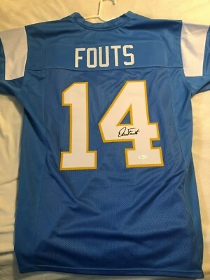 DAN FOUTS SIGNED JERSEY CUSTOM POWDER BLUE SAN DIEGO CHARGERS FOOTBALL JSA COA - Image 1 of 2