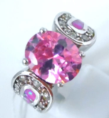 GORGEOUS PINK TOPAZ/PINK FIRE OPAL     RING UK Size "L"  US 6 - Image 1 of 4