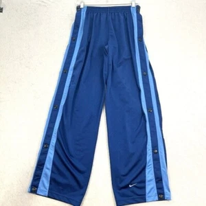 Vintage 90s NIKE Athletic Pants Snap Sides Mens XL Wide Leg Blue Hem Pocket - Picture 1 of 16