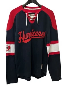 Vtg NHL Carolina Hurricanes Long Sleeve Sweatshirt Shirt Lace Neck Men's S - Picture 1 of 7