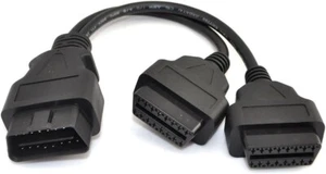 Cavo Adattatore Sdoppiatore 16 Pin OBD2 OBD II RA Maschio a Doppia Femmina Cavo Y 30cm - Foto 1 di 3