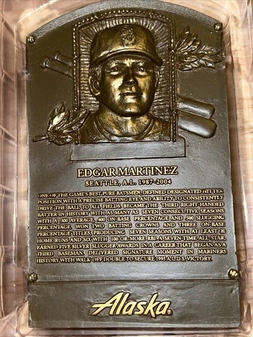 Edgar Martinez Replica Hall Of Fame Plaque 8/10/19 Seattle Mariners SGA NEW HOF Cover
