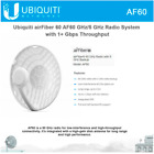 Ubiquiti AirFiber AF60 60 GHz/5 GHz Radiosystem mit 1+ Gbit/s Durchsatz.
