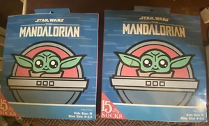 LOT OF 2-Star Wars Mandalorian 15 Days of Socks Kids (Med) 9- 2.5 - Picture 1 of 4