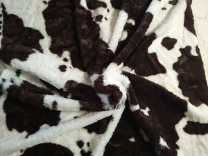 Brown & White Cow Hide Spots Faux Fur Fabric 21" long x 62" wide, JoAnn - Picture 1 of 7