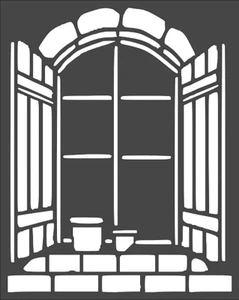 1-8x10 Zoll Schablone, (PH-57) Vintage Fenster (6mil) - Bild 1 von 2