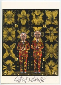 GILBERT ET GEORGES CARTE POSTALE D'ART SIGNÉE À LA MAIN HANDSIGNED ART POSTCARD - Bild 1 von 2