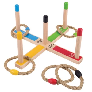 Bigjigs Toys Gioco Quoits in Legno, Ottimo Gioco per Famiglia - 12 Pezzi da Gioco - Foto 1 di 4