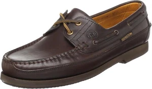 Mephisto Mens Hurrikan Leather Loafers Boat Shoes - Dark Brown NEW - Picture 1 of 8