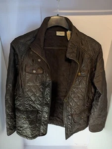 LL Bean Vintage Brown Quilted Coat Jacket SIZE L Regular Hunting - Picture 1 of 10