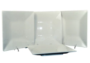VILLEROY & BOCH White Square Dinner Plates 9.4" Set/4 Dinnerware Germany New - Picture 1 of 7