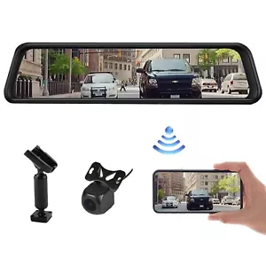 9.66" 4K WiFi Dash Cam Rear view Mirror Car DVR GPS Recorder G-Sensor+W/Bracket - Picture 1 of 18