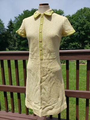 Vintage 60's  Union Made Leslie Fay Dress Mod Preppy Knit GoGo - Image 1 of 4