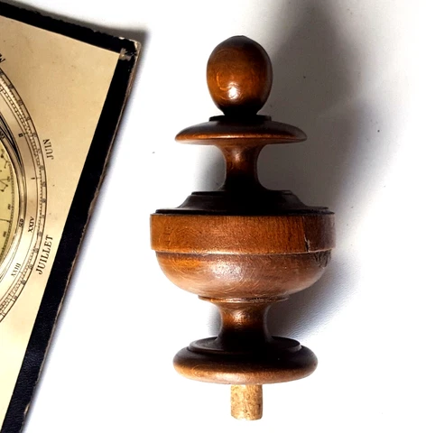 Fench antique wood finial Grandfather clock Bed Post topper restoration 4.72 in Cover