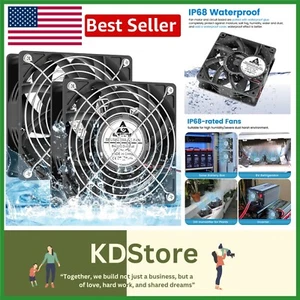 Efficient 120mm x 38mm 12V Dustproof Exhaust Fan - 2 Pack for Outdoor Devices - Picture 1 of 10