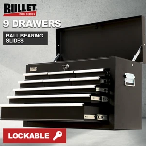 BULLET Pro 9 Drawer Tool Box Chest Organiser Mechanic Garage Storage Toolbox Set - Picture 1 of 8