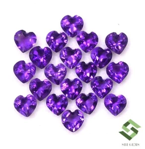 Natural Amethyst Heart Shape Cut 4x4 mm Lot 20 Pcs 4.46 CTS Loose Gemstones - Picture 1 of 5