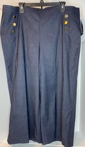 INC International Concepts Womens Blue Wide Leg Pants Plus Size 20W - Picture 1 of 10