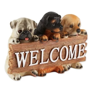 FIGURA ESTATUA DE BIENVENIDA PARA CACHORRO DECORACIÓN DE JARDÍN DEL HOGAR - Imagen 1 de 7