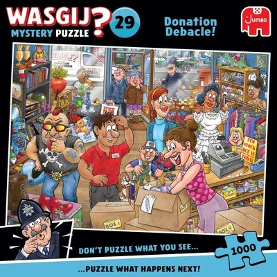 Wasgij Mystery 29 Donation Debacle! Jigsaw Puzzle (1000 Pieces) - Image 1 of 2