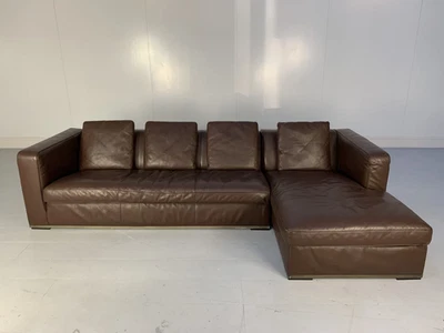 B&B Italia "Maxalto Apta" L-Shape Sofa - In Brown "Gamma" Leather - Image 1 of 4