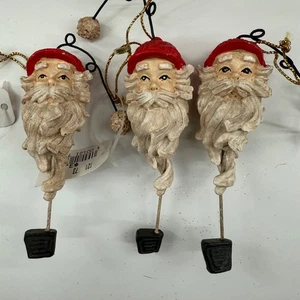 Whimsical Vintage Festive 3 Santa Claus Golf Ornaments Christmas Decor New - Picture 1 of 4