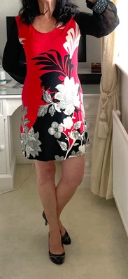 GORGEOUS STAR BY JULIEN MACDONALD CHIFFON FLORAL EMBELLISHED DRESS SIZE 10 - Image 1 of 4