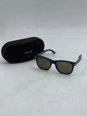 Gafas de sol cuadradas Tom Ford Eric-02 negras brillantes/marrones para hombre TF595 Foto 1 de 4