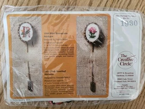 The Creative Circle Mini Monogram Stick Pin Cross Stitch Kit #1930 Sealed 1983 - Picture 1 of 6