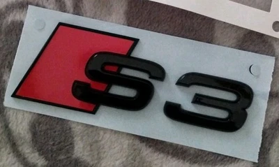 Original Audi S3 logo lettering black A3 emblem sticker rear tailgate - Image 1 of 4