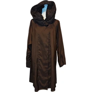 Mycra Pac Now Coat Womens One Size Brown Leopard Reversible Pleat Hood Made USA - Picture 1 of 13