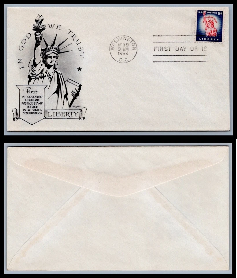 US FDC # 1041B 8c Statue of Liberty  Lowry   1954, 9Q1456 - Image 1 of 1