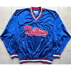 Philadelphia Phillies 90s STARTER pullover jacket 2XL blue red MLB vintage - Picture 1 of 7