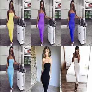 Sommer Kleider Lang Bodycon Kleid Party Ärmellos Gerade Sexy Rückenfrei Damen - Bild 1 von 17