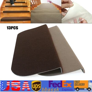 13 PIEZAS Pisadas Adhesivas para Alfombras Escaleras, Almohadillas Antideslizantes para Cubierta de Escalera - Imagen 1 de 8