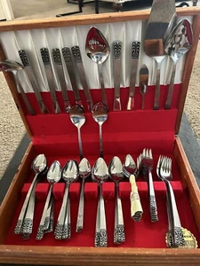 Vintage 94 Pieces J.H. Carlyle Cameo Stainless Steel Flatware Set for 11 MCM - Picture 1 of 7
