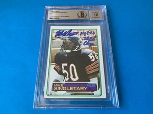 Mike Singletary HOF BEARS 1983 Topps Tarjeta de Novato Firmada Automática Beckett BAS Losa - Imagen 1 de 3