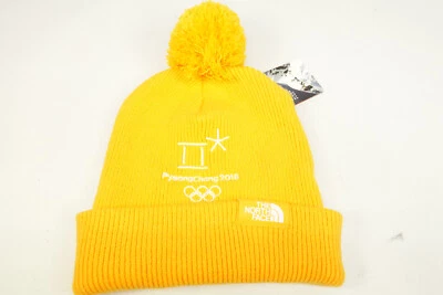 NUEVO North Face PyeongChang 2018 Juegos Olímpicos Coreanos Gorro Amarillo Pompón Sombrero Foto 1 de 4