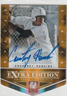 2012 Elite Extra Edition Orange Die-Cut Signatures 8/10 Courtney Hawkins Auto - Image 1 of 2