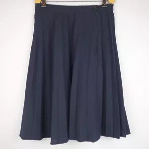 Vintage Valentino Boutique 100% Wool Lightweight Pleated Black Skirt, Sz 8 - Picture 1 of 7