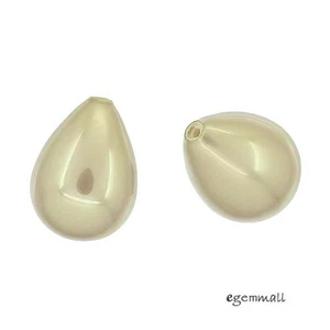 4 Muschelperlen Träne Tropfen Halbspitze gebohrt Perlen 8x11mm gold champagner #75126 - Bild 1 von 1