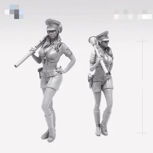 1:35 resin figure model Fantasy Beauty Anti Armor 1 Female Soldier Unassembled - Picture 1 of 2