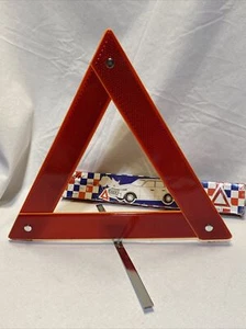Safer Reflecting Triangle Emergency Road Hazard Safety Foldable Vintage w Box - Picture 1 of 11
