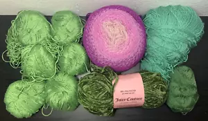 (Lot of 10) Variety Yarn Lot YarnArt Juicy Couture Hooks&Needles, Green Purple - Picture 1 of 6