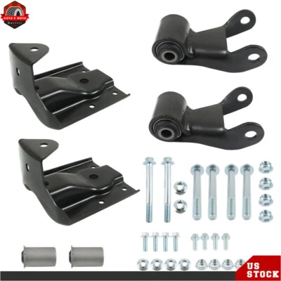 For 1990-1996 GMC K3500 Truck Rearward Leaf Spring Shackle & Bracket Hanger Set - Image 1 of 4