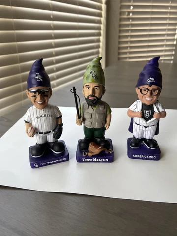 Todd Helton Retire Gnome , Cargo , Tulo Bobbleheads Colorado Rockies NO Boxes Cover