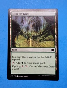 1x Slippery Karst Commander 2014 Mtg Magic Green Forest Land Mana Card 311 - Picture 1 of 2