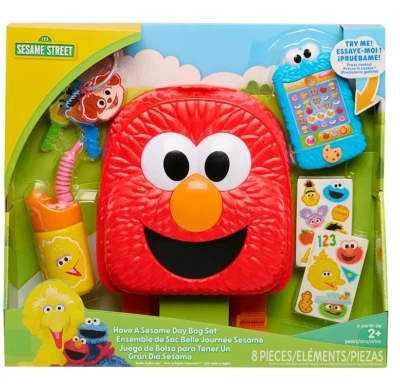 Conjunto de Mochila Elmo Sesame Street Have a Sesame Day 8 Peças -NOVO - Imagem 1 de 4