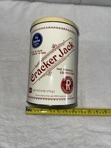 Vintage 1980 Cracker Jack Tin Kitchen Canister 8x5 America’s Favorite Confection - Picture 1 of 5