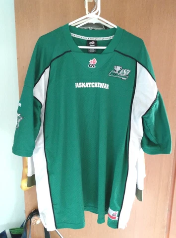Saskatchewan Roughriders Reebok Jersey 3XL W/2013 Grey Cup Champions Patch Cover